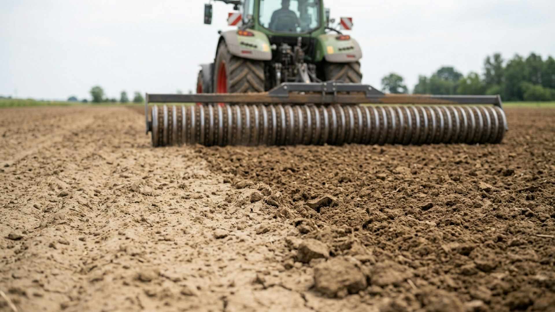 Precyzyjne dogniecenie piaszczystej gleby i jednoczesne rozbicie brył gliny na polu przez uniwersalny wał V-Ring.